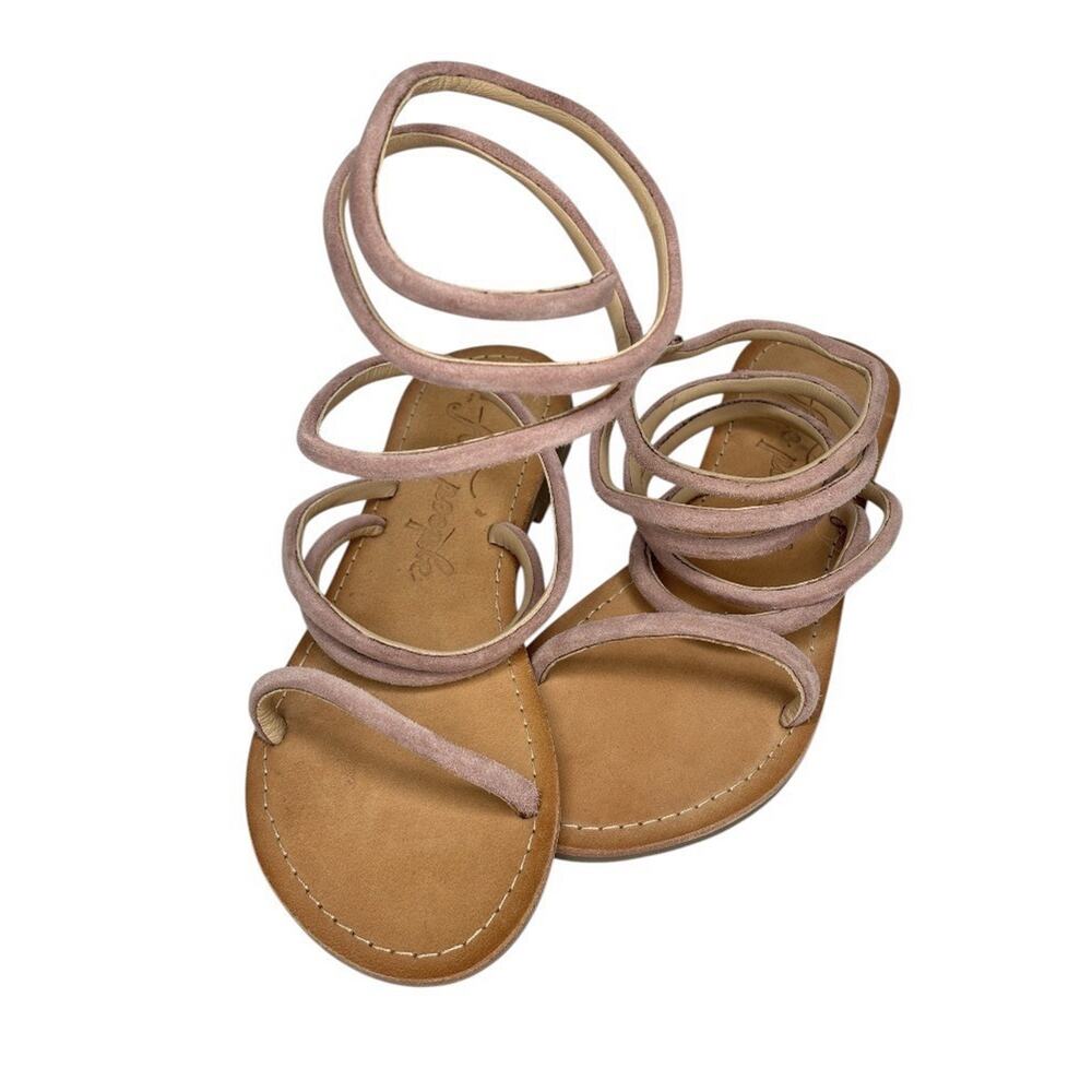 Free People Havana suede Pink Gladiator Strap around ankle Sandals EU 36 US 6
